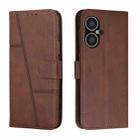 For Tecno Pova Neo 3 Stitching Calf Texture Buckle Leather Phone Case(Brown) - 1