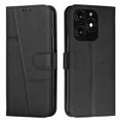 For Tecno Spark 20 Stitching Calf Texture Buckle Leather Phone Case(Black) - 1