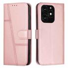 For Tecno Spark 20 Stitching Calf Texture Buckle Leather Phone Case(Rose Gold) - 1