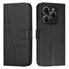 For Tecno Spark 20 Pro Stitching Calf Texture Buckle Leather Phone Case(Black) - 1