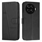 For Tecno Spark 20 Pro+ Stitching Calf Texture Buckle Leather Phone Case(Black) - 1