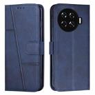 For Tecno Spark 20 Pro+ Stitching Calf Texture Buckle Leather Phone Case(Blue) - 1