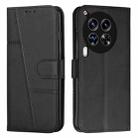 For Tecno Camon 30 Premier Stitching Calf Texture Buckle Leather Phone Case(Black) - 1