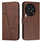 For Tecno Camon 30 4G / 5G Stitching Calf Texture Buckle Leather Phone Case(Brown) - 1