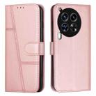 For Tecno Camon 30 4G / 5G Stitching Calf Texture Buckle Leather Phone Case(Rose Gold) - 1