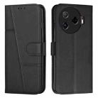 For Tecno Camon 30 Pro 5G Stitching Calf Texture Buckle Leather Phone Case(Black) - 1