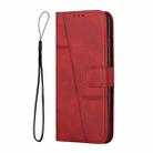 For Tecno Camon 30S Stitching Calf Texture Buckle Leather Phone Case(Red) - 2