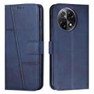 For Tecno Camon 30S Stitching Calf Texture Buckle Leather Phone Case(Blue) - 1