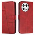 For Tecno Spark 30 Pro Stitching Calf Texture Buckle Leather Phone Case(Red) - 1