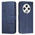 For Tecno Spark 30 4G Stitching Calf Texture Buckle Leather Phone Case(Blue) - 1