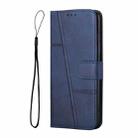 For Tecno Spark 30 4G Stitching Calf Texture Buckle Leather Phone Case(Blue) - 2