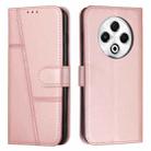 For Tecno Spark 30 4G Stitching Calf Texture Buckle Leather Phone Case(Rose Gold) - 1