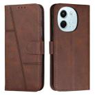 For Tecno Spark 30 5G Stitching Calf Texture Buckle Leather Phone Case(Brown) - 1