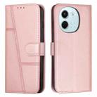 For Tecno Spark 30 5G Stitching Calf Texture Buckle Leather Phone Case(Rose Gold) - 1