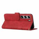For Tecno Camon 40 4G Stitching Calf Texture Buckle Leather Phone Case(Red) - 3
