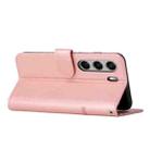 For Tecno Camon 40 4G Stitching Calf Texture Buckle Leather Phone Case(Rose Gold) - 3