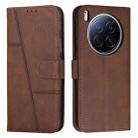 For Tecno Camon 40 Premier Stitching Calf Texture Buckle Leather Phone Case(Brown) - 1