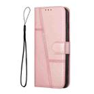 For Tecno Camon 40 Premier Stitching Calf Texture Buckle Leather Phone Case(Rose Gold) - 2