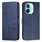 For Tecno Spark 30C 5G / Pop 9 5G Stitching Calf Texture Buckle Leather Phone Case(Blue) - 1
