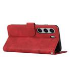For Tecno Camon 40 Pro 4G Stitching Calf Texture Buckle Leather Phone Case(Red) - 3
