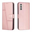 For Samsung Galaxy S23 FE 5G Stitching Calf Texture Buckle Leather Phone Case(Rose Gold) - 1