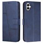 For Samsung Galaxy A06 4G Stitching Calf Texture Buckle Leather Phone Case(Blue) - 1