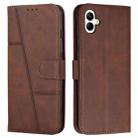 For Samsung Galaxy A07 4G Stitching Calf Texture Buckle Leather Phone Case(Brown) - 1