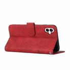 For Samsung Galaxy A07 4G Stitching Calf Texture Buckle Leather Phone Case(Red) - 3