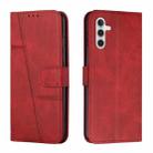 For Samsung Galaxy A17 / A26 5G Stitching Calf Texture Buckle Leather Phone Case(Red) - 1