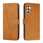 For Samsung Galaxy A17 / A26 5G Stitching Calf Texture Buckle Leather Phone Case(Yellow) - 1