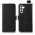 For Samsung Galaxy M34 5G Crazy Horse Top Layer Cowhide Leather Phone Case(Black) - 1