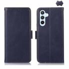 For Samsung Galaxy S25 FE 5G Crazy Horse Top Layer Cowhide Leather Phone Case(Blue) - 1