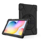 For Samsung Galaxy Tab S6 Lite P610 Shockproof Colorful Silicone + PC Protective Case with Holder & Shoulder Strap & Hand Strap & Pen Slot(Black) - 1