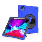 For iPad Pro 12.9 2021 / 2020 Shockproof Colorful Silicone + PC Protective Tablet Case with Holder & Shoulder Strap & Hand Strap & Pen Slot(Blue) - 1