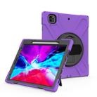 For iPad Pro 12.9 2021 / 2020 Shockproof Colorful Silicone + PC Protective Tablet Case with Holder & Shoulder Strap & Hand Strap & Pen Slot(Purple) - 1