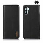 For Samsung Galaxy A55 5G KHAZNEH Nappa Top Layer Cowhide Leather Phone Case(Black) - 1