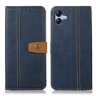 For Samsung Galaxy A05 4G Stitching Thread Calf Texture Leather Phone Case(Blue) - 1