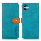 For Samsung Galaxy A05 4G KHAZNEH Dual-color Cowhide Texture Flip Leather Phone Case(Blue) - 1