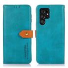 For Samsung Galaxy S24 Ultra 5G KHAZNEH Dual-color Cowhide Texture Flip Leather Phone Case(Blue) - 1
