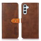 For Samsung Galaxy A55 5G KHAZNEH Dual-color Cowhide Texture Flip Leather Phone Case(Brown) - 1