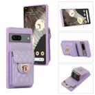 For Google Pixel 7a Card Slot Leather Phone Case(Purple) - 1