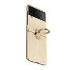 For Samsung Galaxy Z Flip4 Electroplated Embossed Leather Phone Case with Ring(Gold) - 1