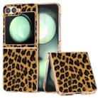 For Samsung Galaxy Z Flip6 Nano Plating Leopard Print Phone Case(Brown) - 1