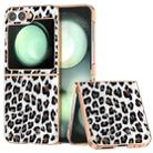 For Samsung Galaxy Z Flip6 Nano Plating Leopard Print Phone Case(Silver) - 1