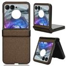 For Motorola Razr 50 Sandskin Texture Phone Case(Brown) - 1
