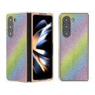 For Samsung Galaxy Z Fold5 Nano Plating Diamond Texture Phone Case(Rainbow) - 1