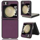 For Samsung Galaxy Z Flip5 Litchi Texture Back Cover Phone Case(Purple) - 1