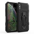 For iPhone X / XS Machine Armor Warrior Shockproof PC + TPU Protective Case(Black) - 1