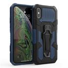 For iPhone X / XS Machine Armor Warrior Shockproof PC + TPU Protective Case(Royal Blue) - 1