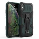 For iPhone X / XS Machine Armor Warrior Shockproof PC + TPU Protective Case(Dark Green) - 1